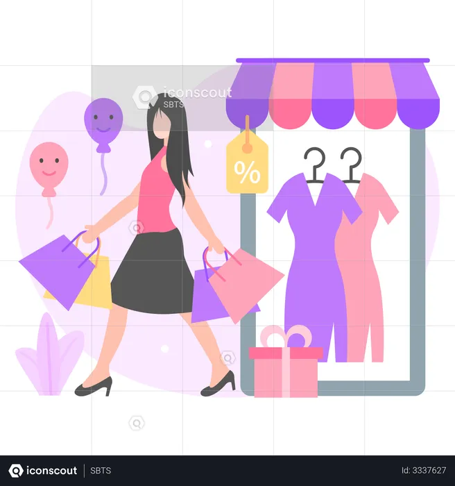 Shopping en ligne  Illustration