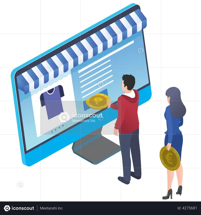 Shopping en ligne  Illustration