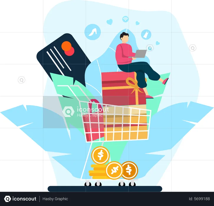 Shopping en ligne  Illustration