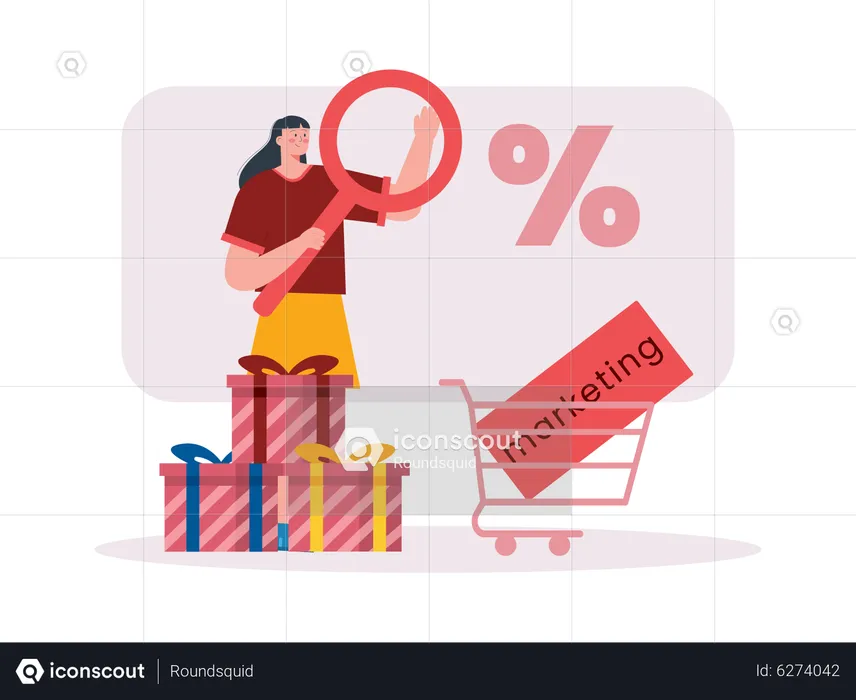 Marketing de vente d'achats en ligne  Illustration