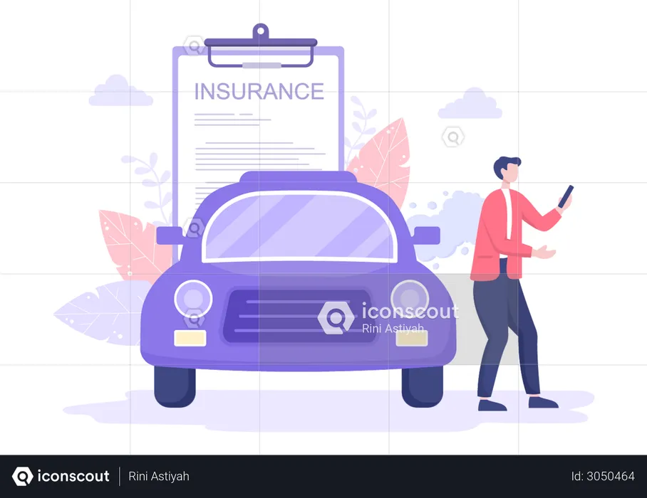 Acheteur d'assurance automobile  Illustration
