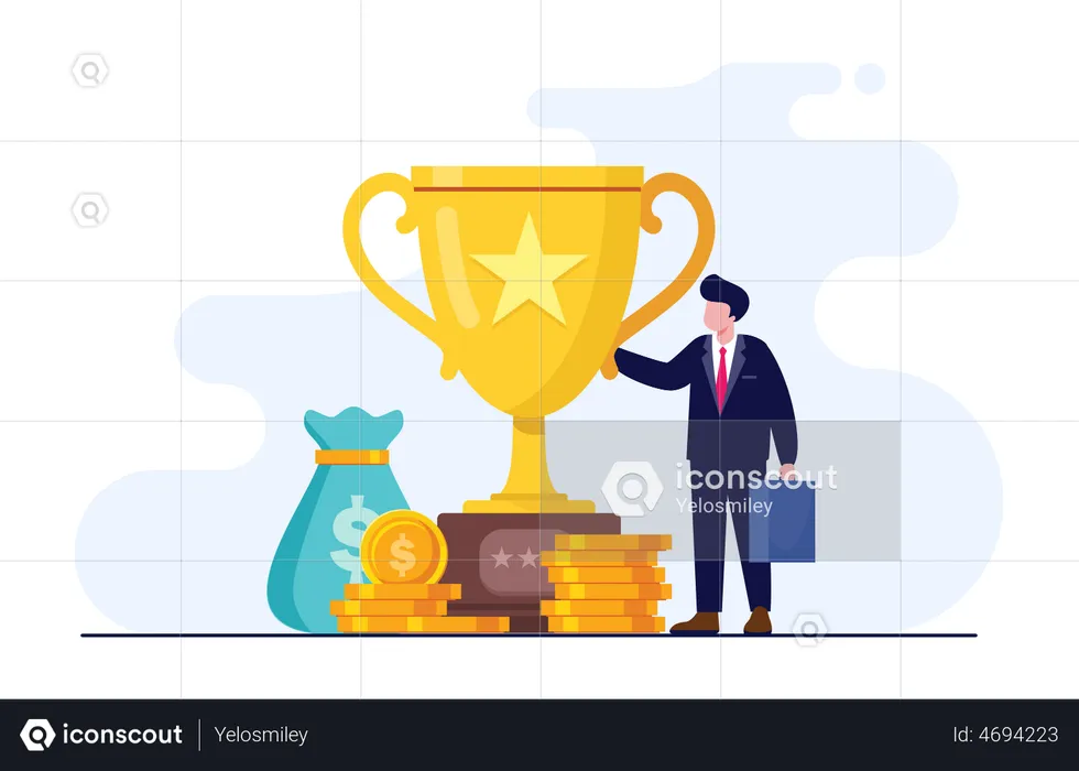 Achievement trophy  Illustration