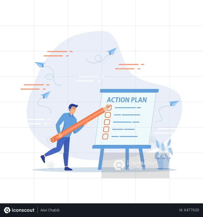 Action plan step by step checklist  Illustration