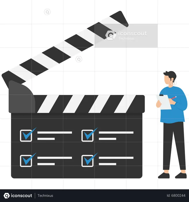 Action plan with checklist step by step of business implementation  Illustration