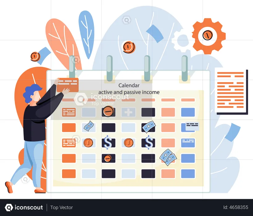 Active And Passive Income  Illustration