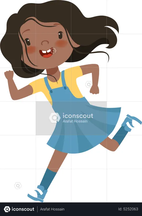 Active girl running  Illustration