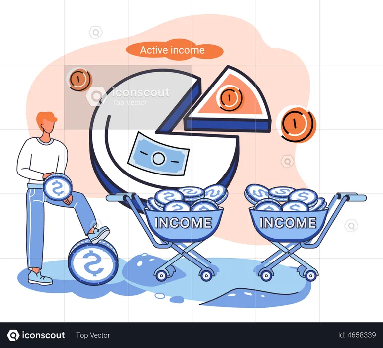 Active Income Chart  Illustration