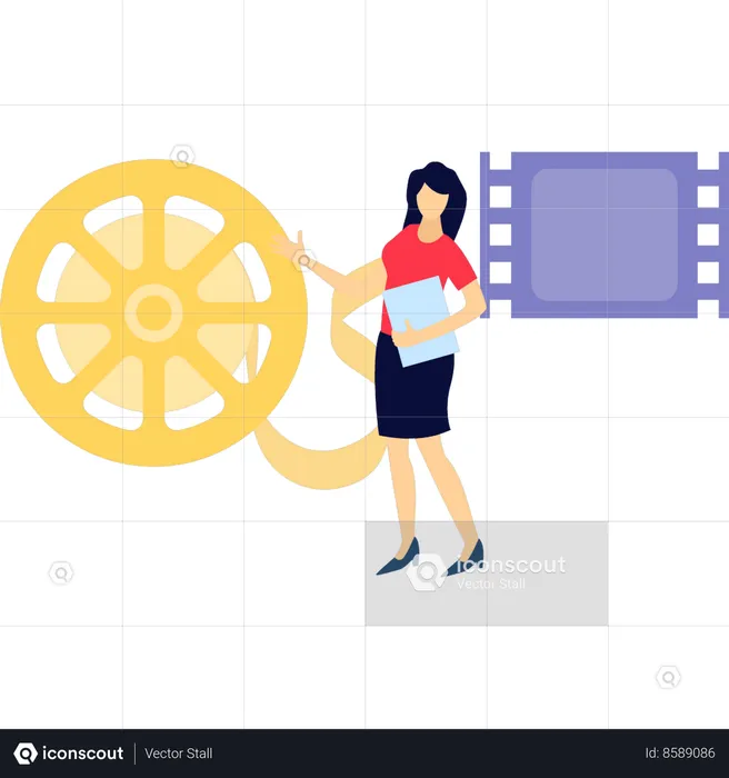 Actor is performing in movies  Illustration