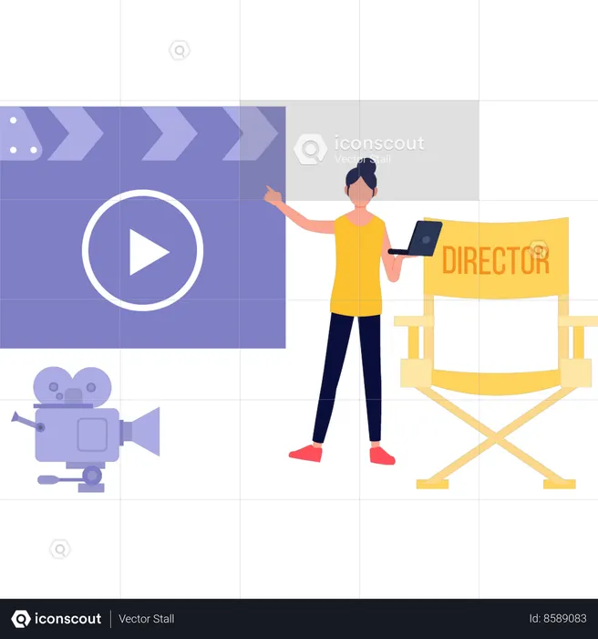 Actor is playing movie  Illustration