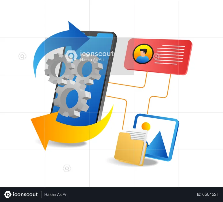 Actualización del software de la aplicación para teléfonos inteligentes  Ilustración