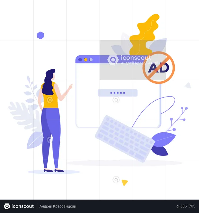 Ad blocking browser extension  Illustration