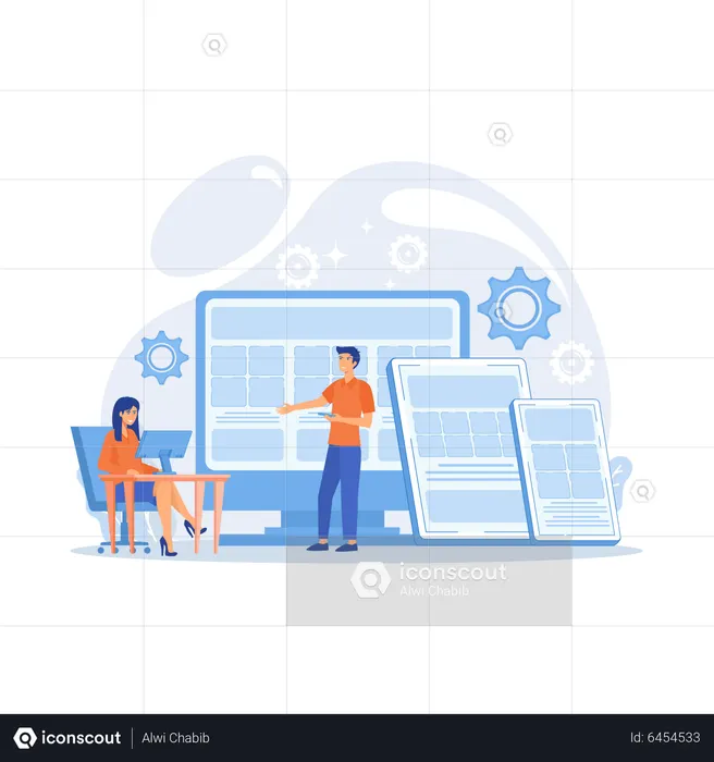 Adaptive mobile app interface  Illustration