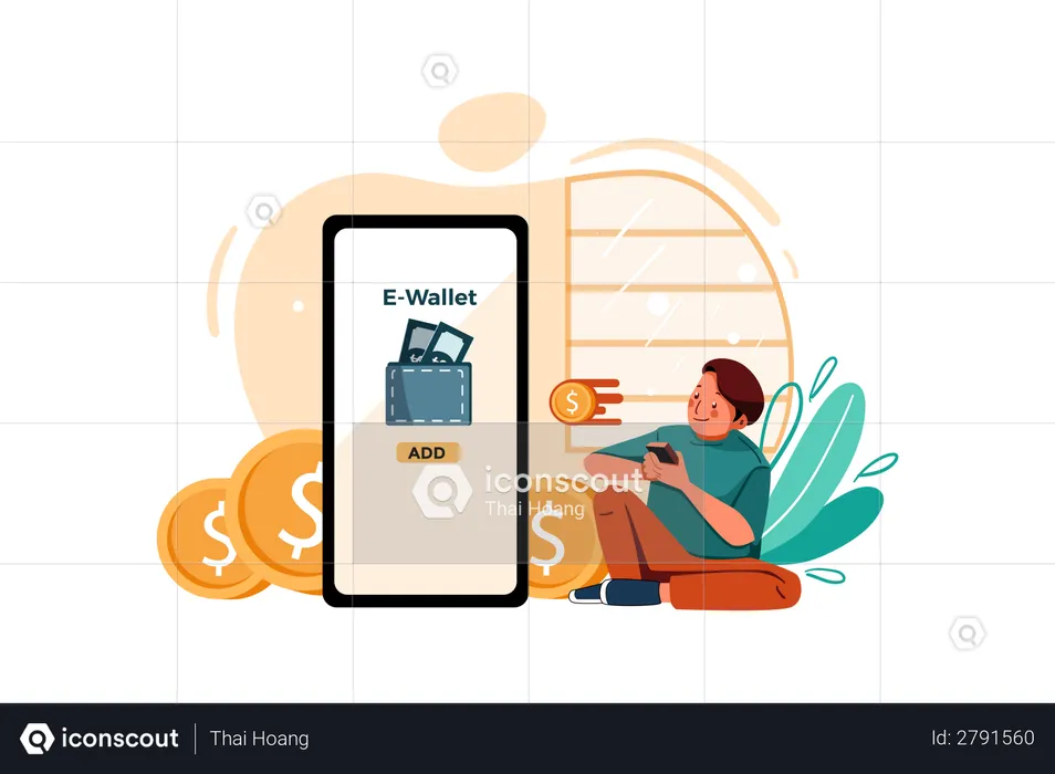 Add Money to wallet  Illustration