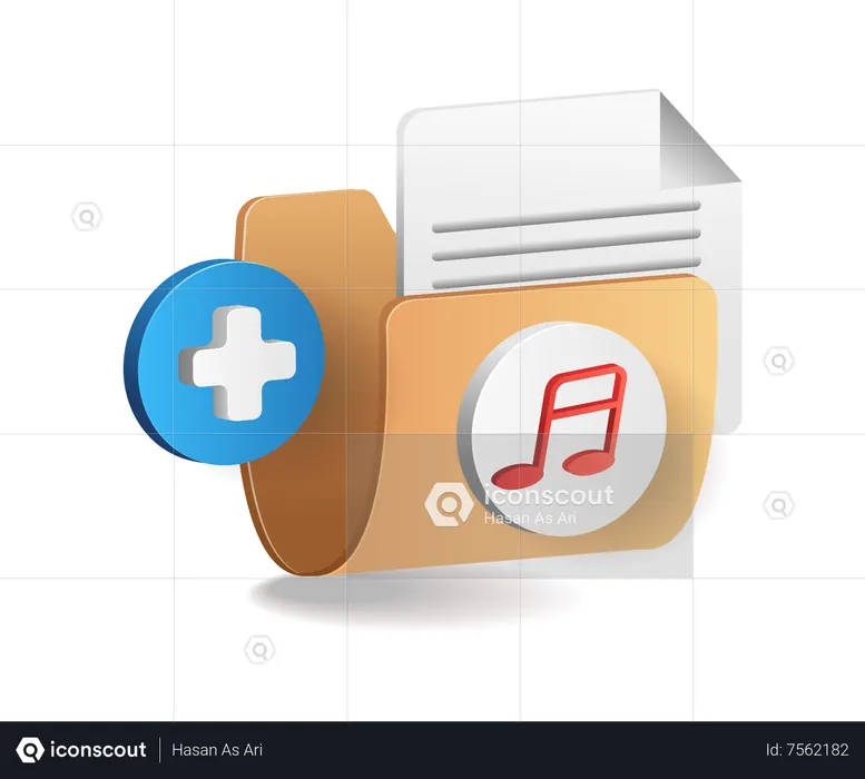 Add music playlist in storage folder  Illustration