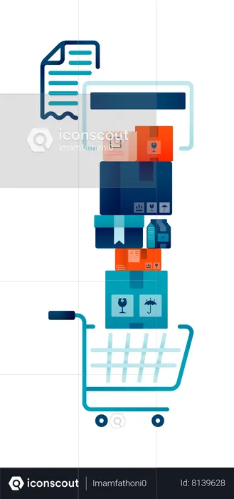 Adding items in shopping cart  Illustration