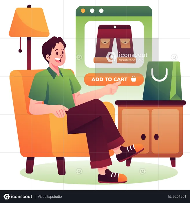 Adding product to shopping cart  Illustration
