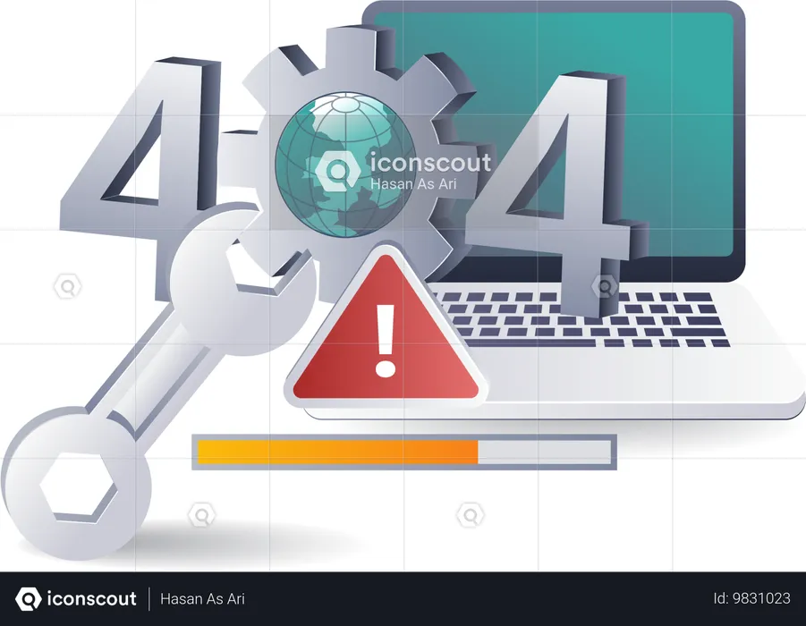 Addressing 404 Errors in Technology Systems computer  Illustration