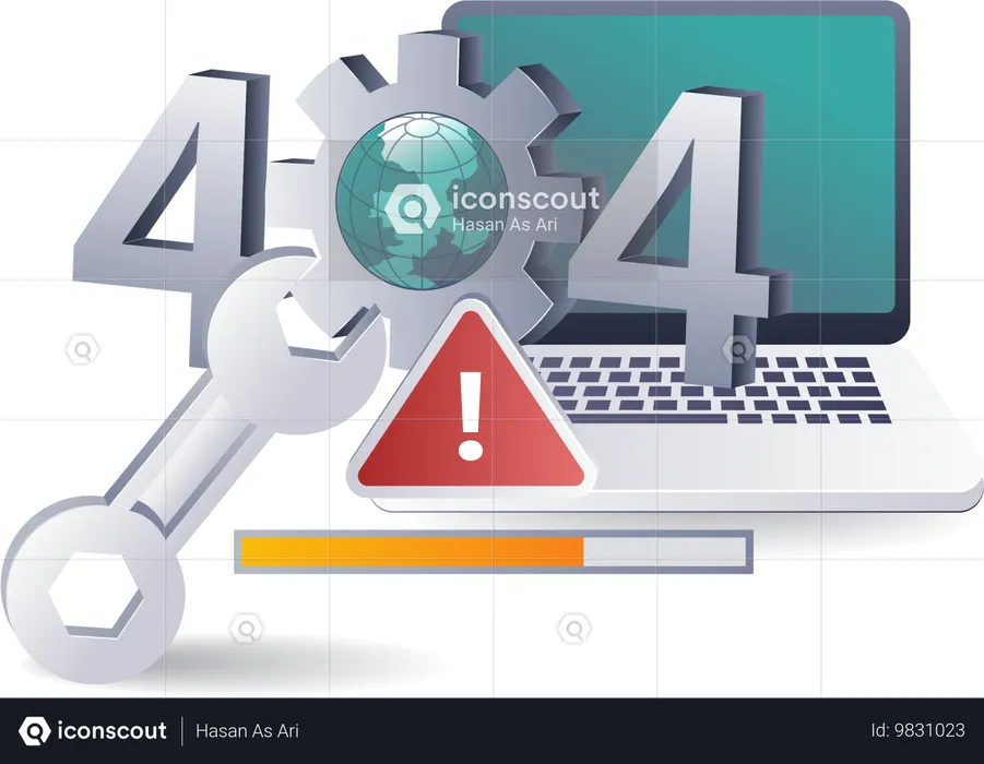 Addressing 404 Errors in Technology Systems computer  Illustration