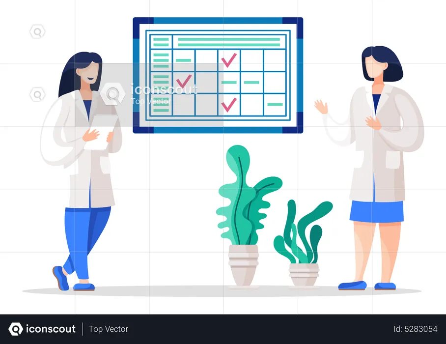 Administrative Worker Organize Process in Hospital  Illustration