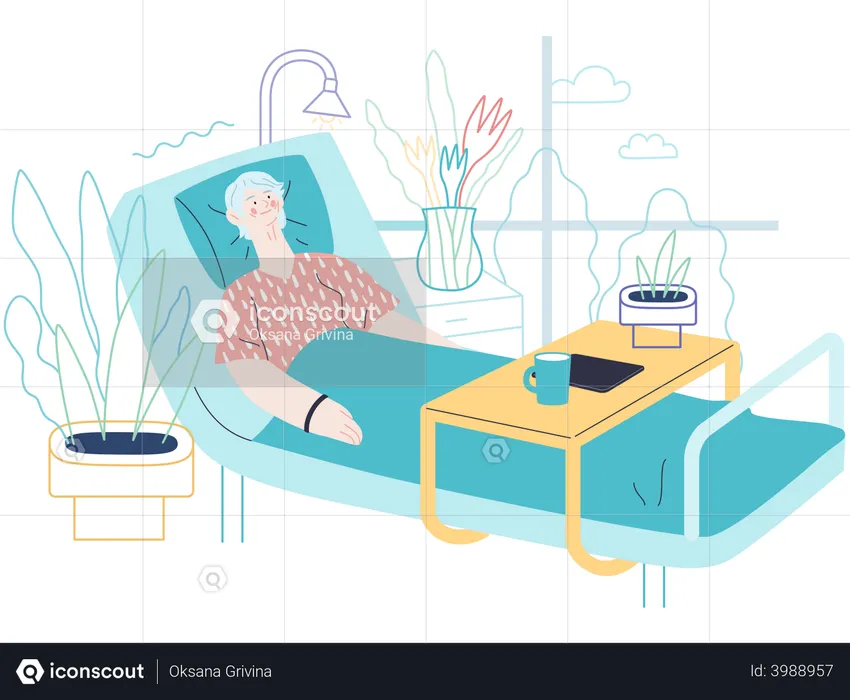 Admitted Patient in hospital  Illustration