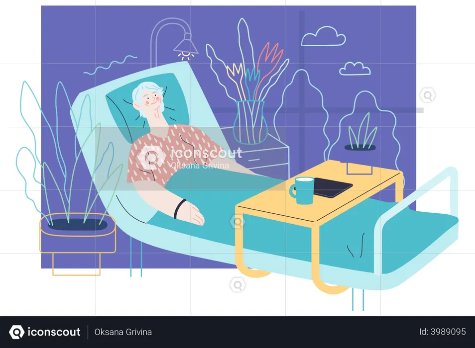 Admitted Patient in hospital  Illustration