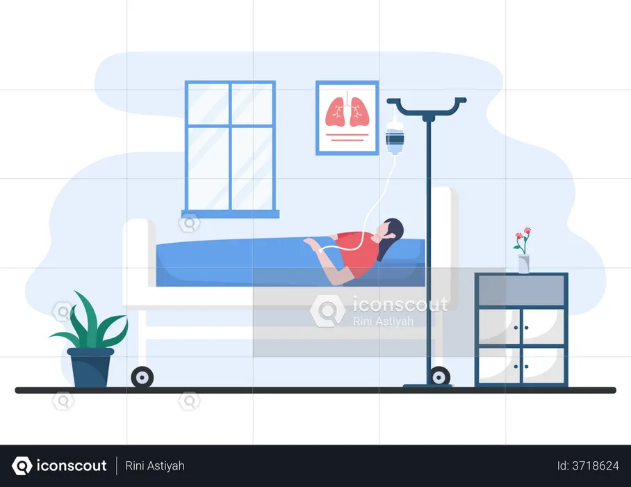 Admitted Patient in hospital  Illustration