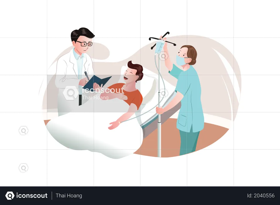 Admitted sick person  Illustration