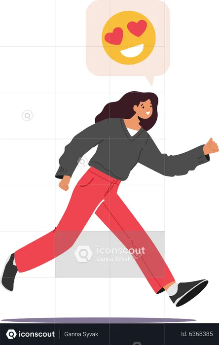 Adolescente corriendo para marketing de referencia  Ilustración