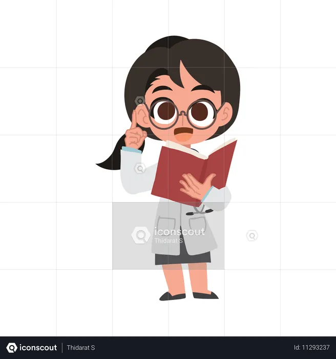 Adorable cartoon female doctor providing professional medical guidance  Illustration