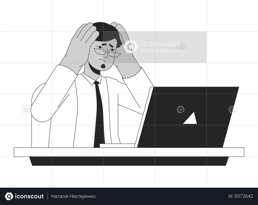 Adult indian fatigue businessman  Illustration