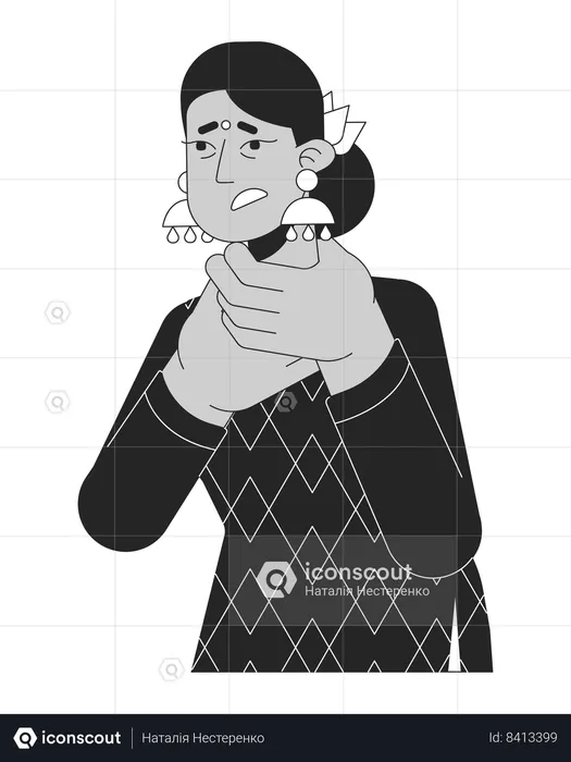 Adult indian woman throat feeling tight  Illustration