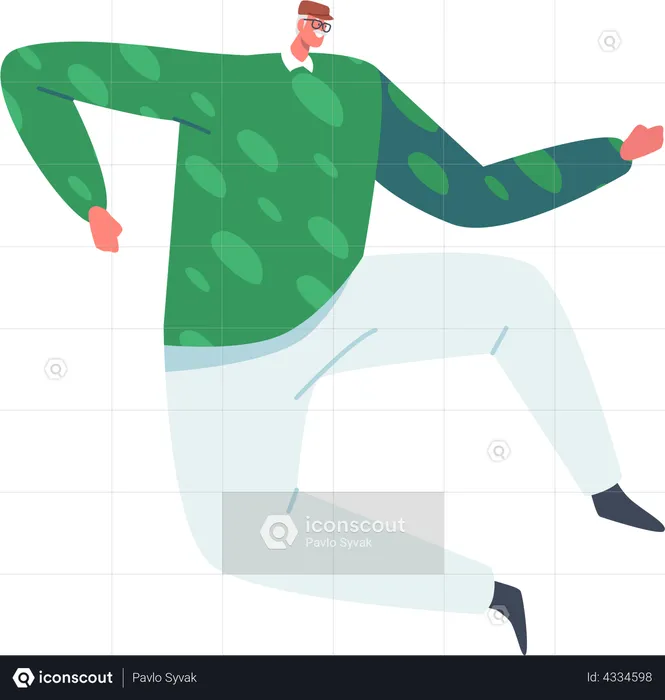 Adult man dancing  Illustration