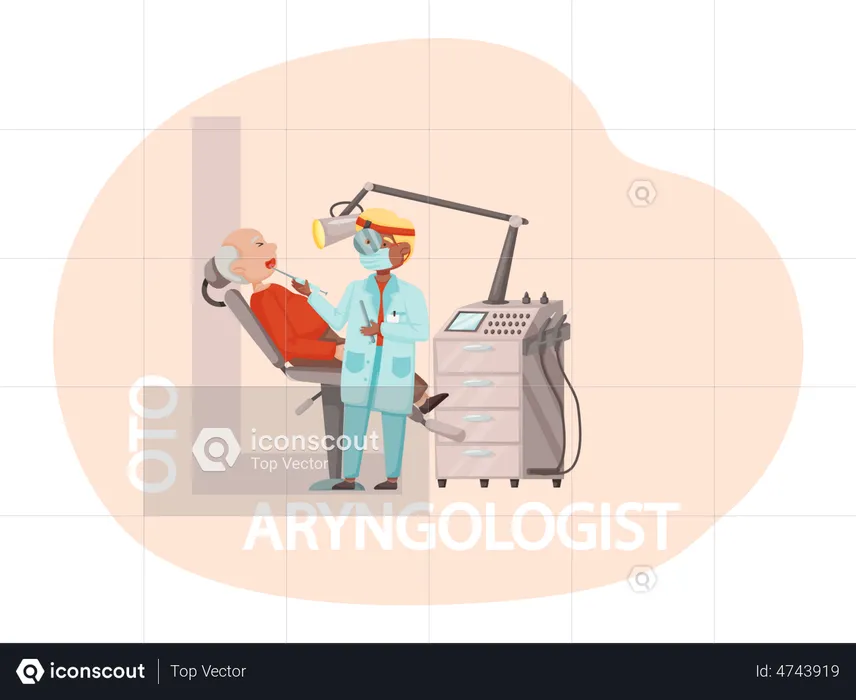 Adult man getting treatment from doctor  Illustration