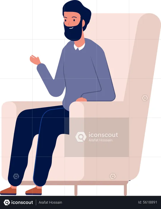 Adult man talking to psychiatry  Illustration