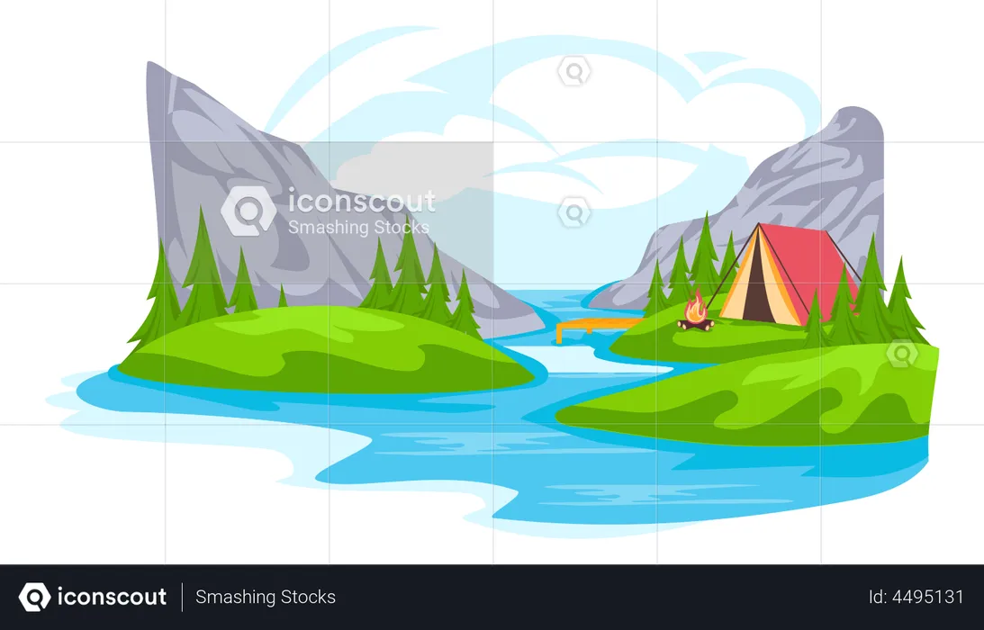 Adventure Camping  Illustration