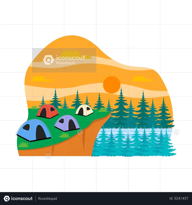 Adventure camping  Illustration