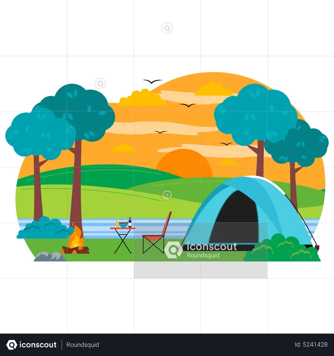Adventure Camping  Illustration