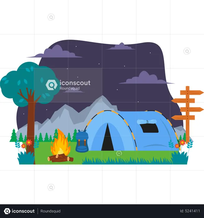 Adventure camping  Illustration