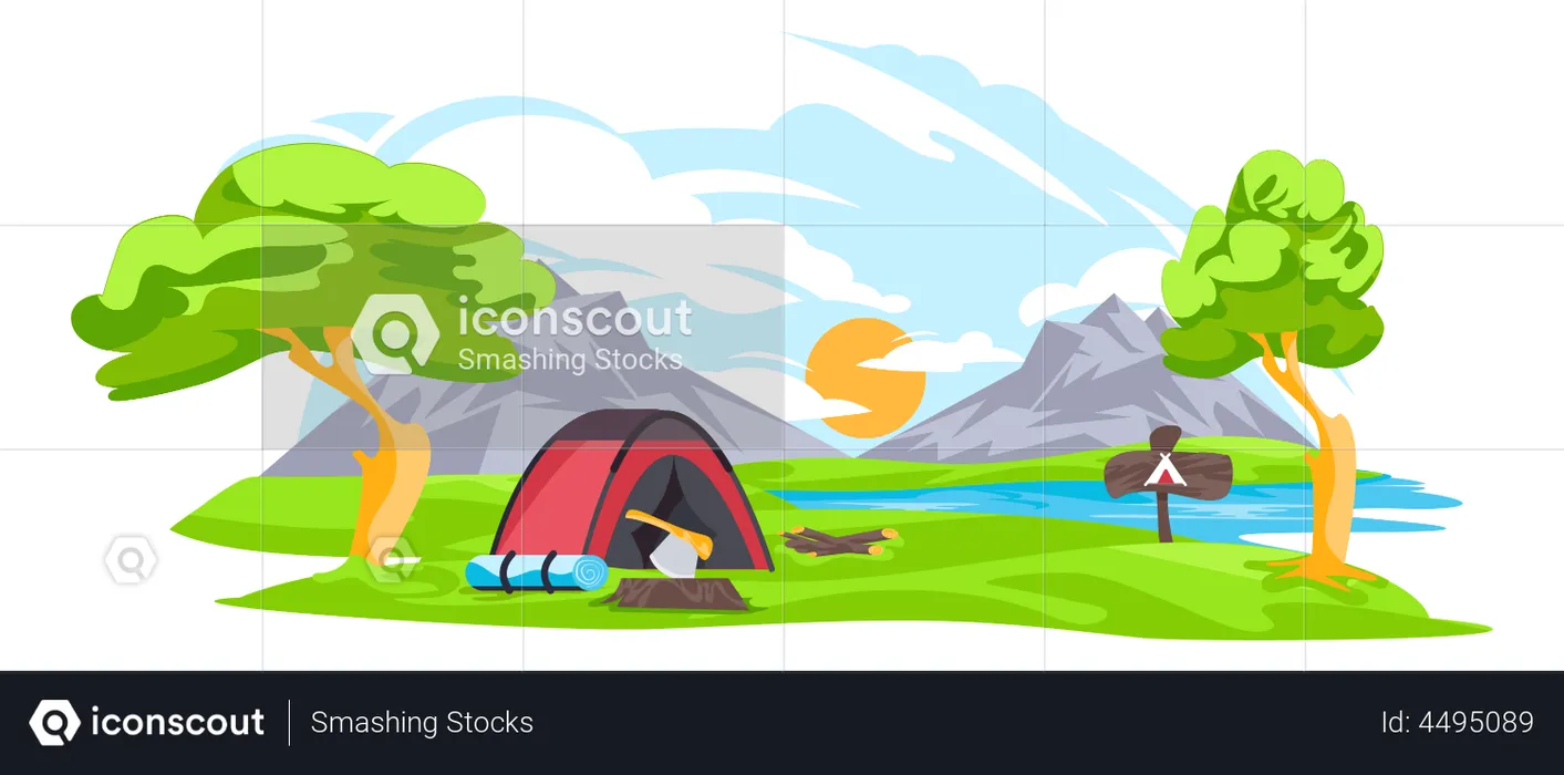 Adventure Camping  Illustration