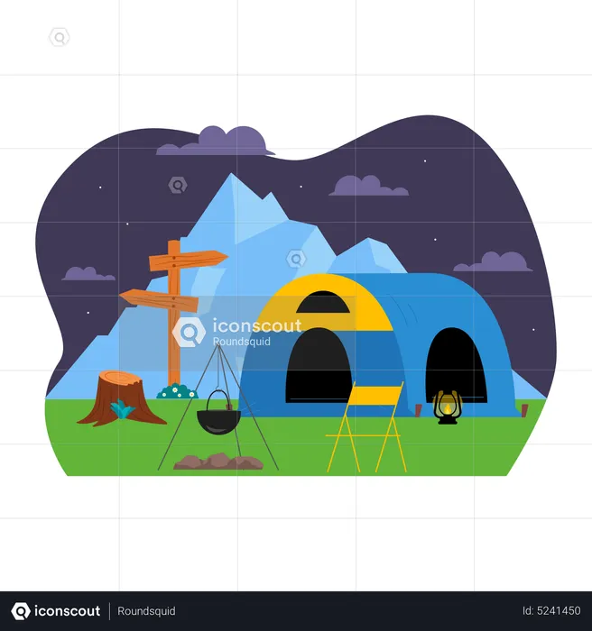 Adventure camping tent  Illustration