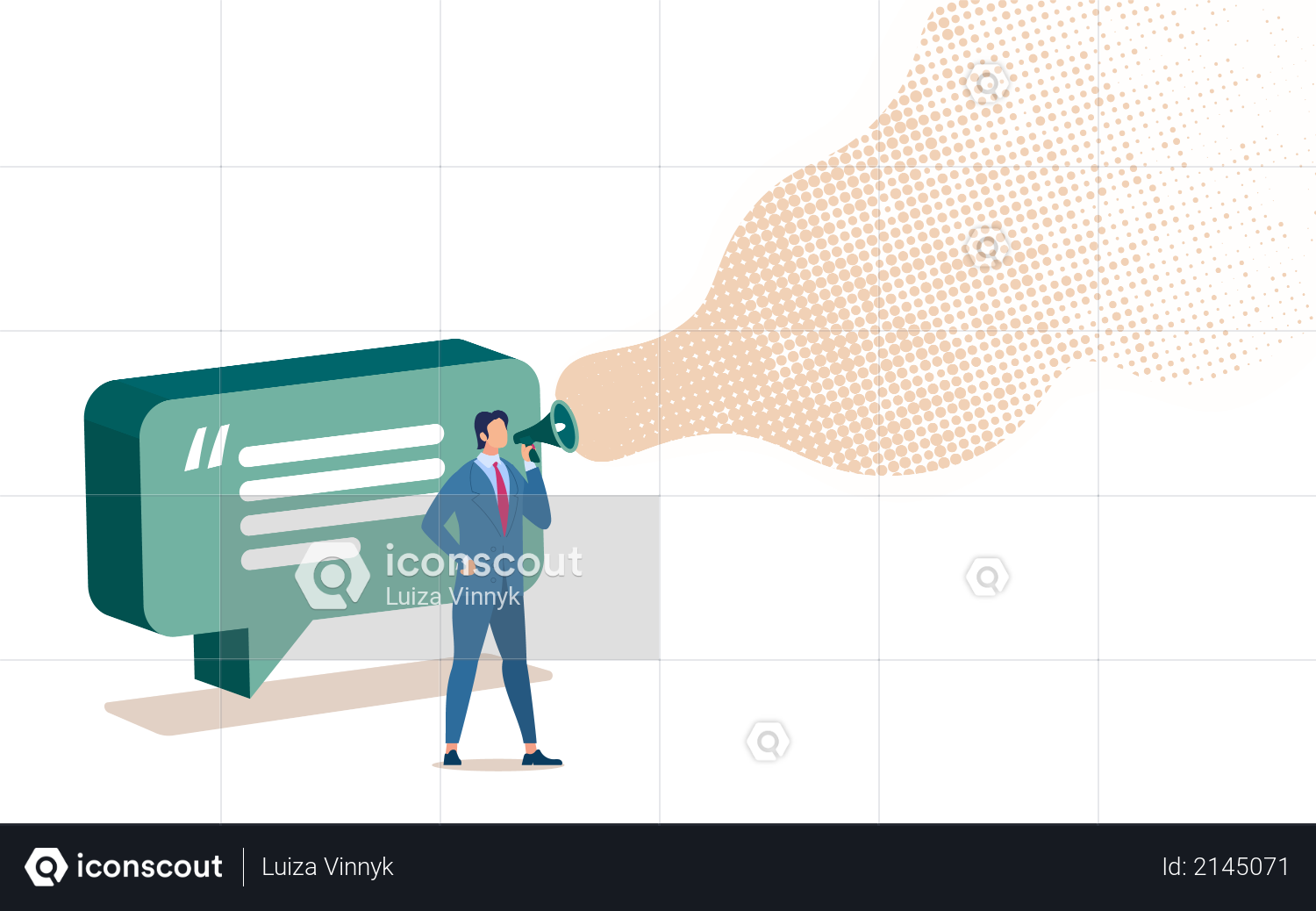 Advertisement in Social Network, Digital Marketing Campaign Illustration