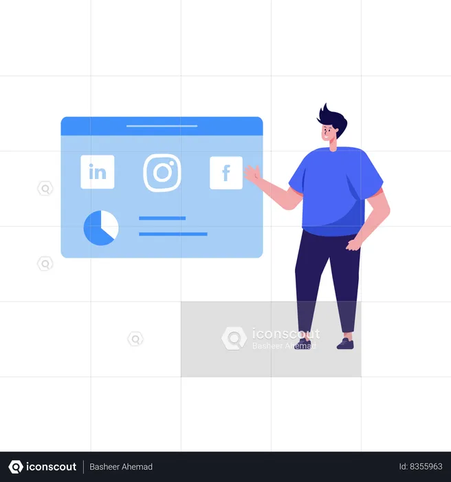 Advertisement on Social Media  Illustration