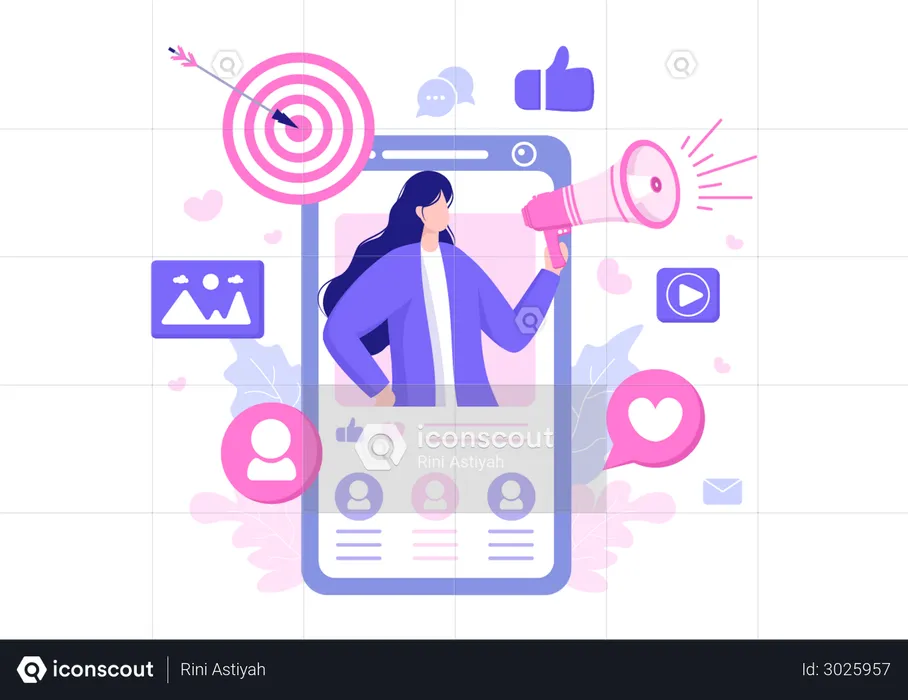 Advertisement on Social Media  Illustration