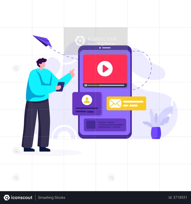 Advertising on video sharing platform  Illustration