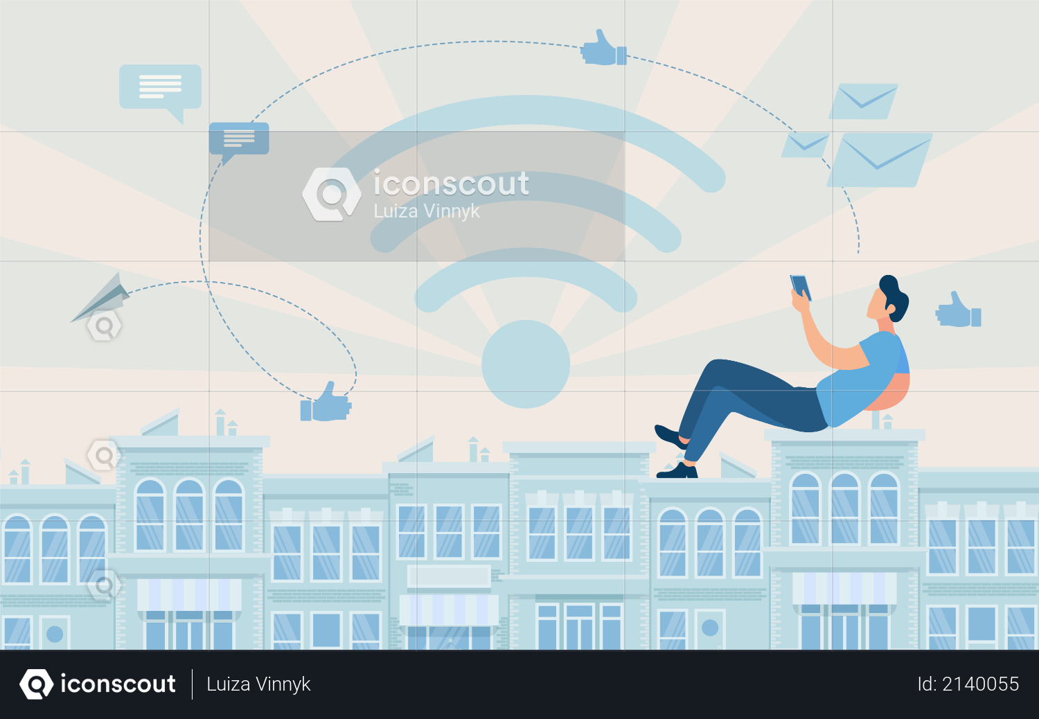Advertising Poster Access to Global Network Illustration