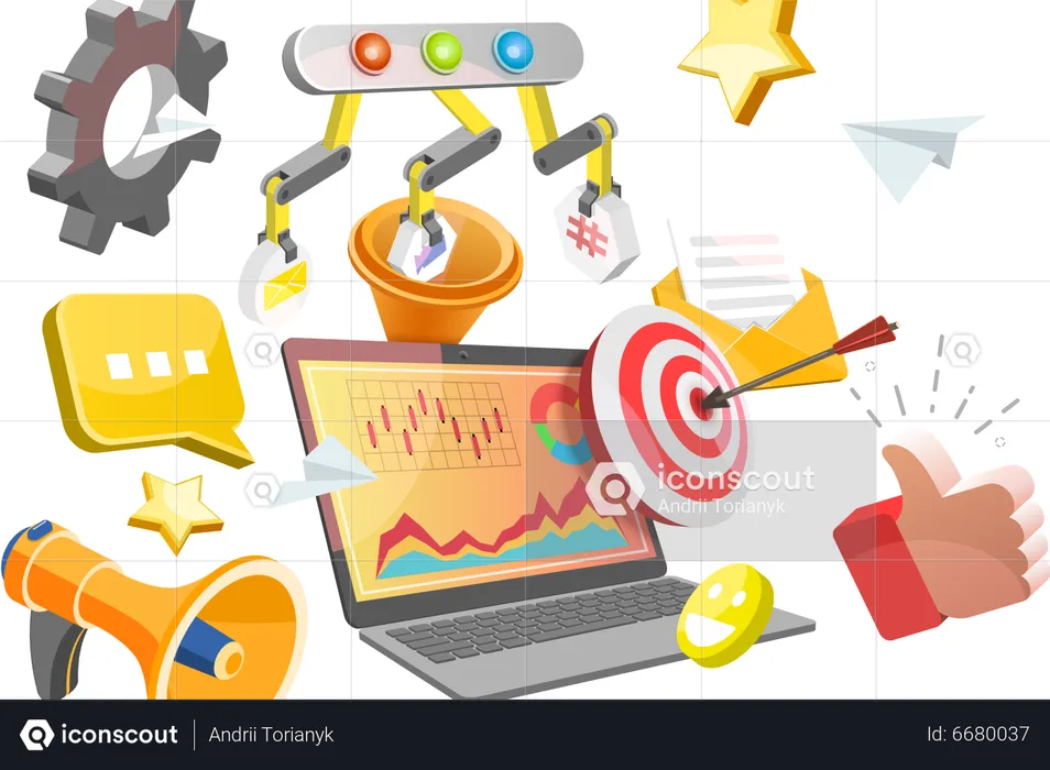 Advertising Software Automation  Illustration