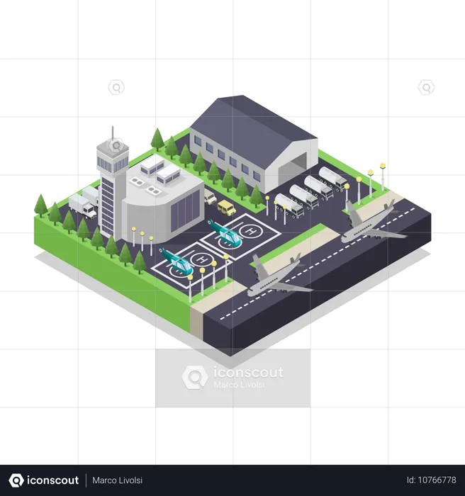 Terminal d'aéroport  Illustration