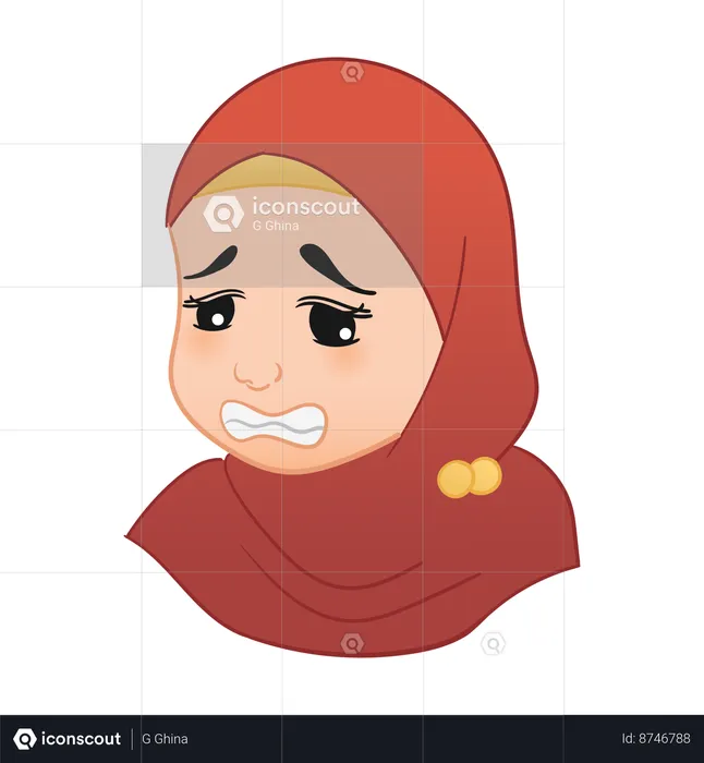 Afraid Muslim Girl  Illustration
