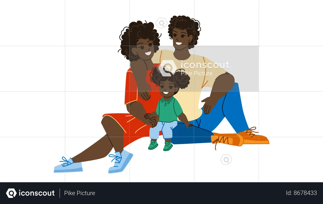 African american family  Illustration