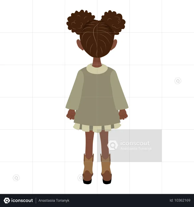 African American Girl  Illustration